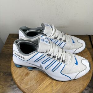 Nike Shox NZ Shoes Mens Size 11 White Blue Silver 543221-100 Sneakers Running
